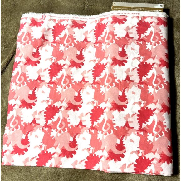 Davis Soft Flannel Pink Dinosaur Cammo 3 Yards - Picture 1 of 4